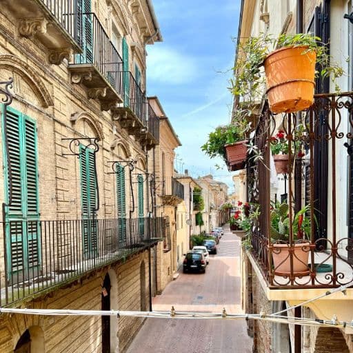 Lanciano - Charming street with traditional Italian architecture and flower pots